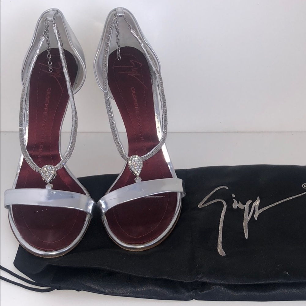 Giuseppe Zanotti Silver jeweled Sandal